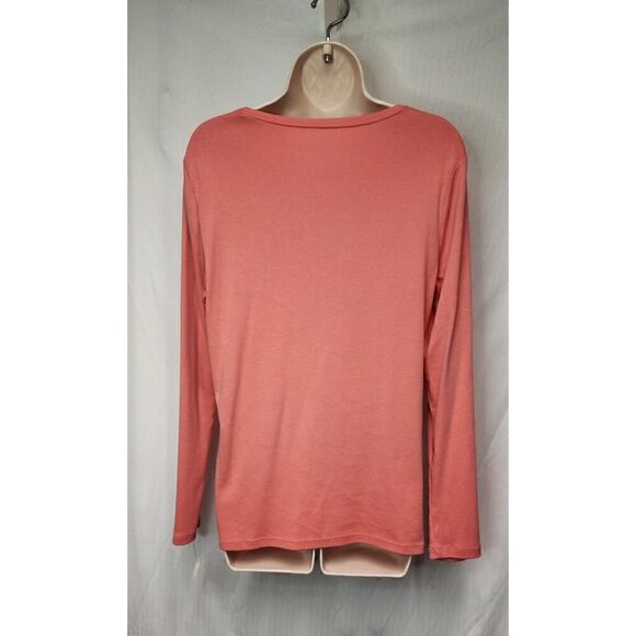 Talbots Round Neck Long Sleeve Pink Sweater Blouse Size LP - Picture 4 of 5